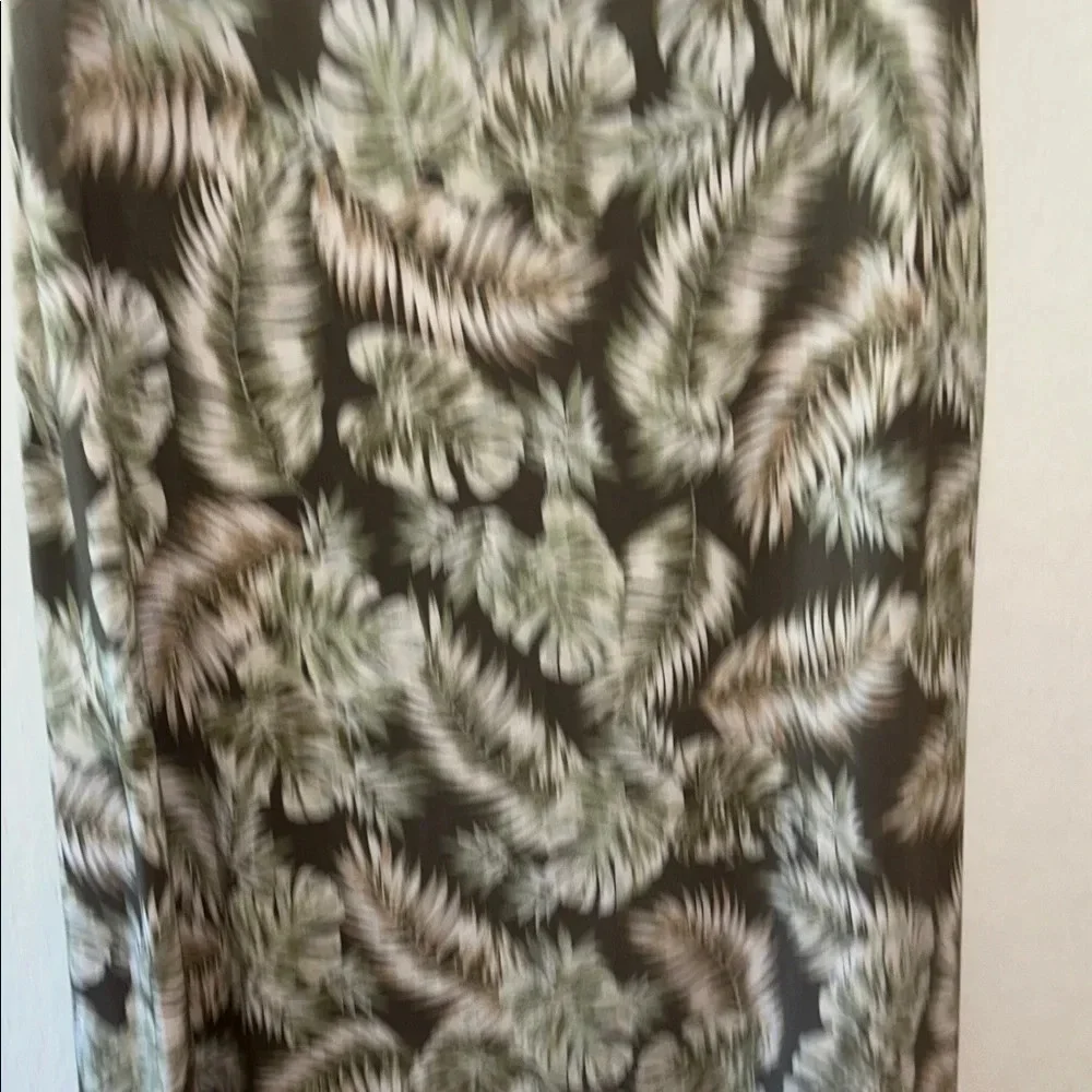 J. Jill Tropical Leaf Pencil Skirt - Black and Cream